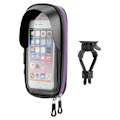 Miniatyrbillede 1 af 5: Sort vandtæt reflekterende cykeltelefonholder, cykelramstyr taske, 360° rotation cykeltelefonholder, cykel taske med touch screen opbevaringsplads f