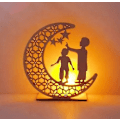 Miniatyrbild 1 av 4: Ramadan Diy Trä Måne Led Ljus COLOR7