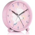 Miniatyrbild 1 av 5: Barn Analog Klocka Pojke Flicka Larmklocka, Tyst Icke-Tickande Larmklocka, Snooze Sängbordslarmklocka, Lätt att Ställa in och Batteridriven Rosa Enhörning