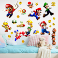 Pikkukuva 3 / 5: 3D Mario taustaseinän koriste Mario seinätarrat lastenhuoneen sarjakuva PVC graffititarrat itseliimautuvat