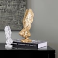 Miniatyrbillede 5 af 5: Religiøs have statue, engel og forløsnings mindesmærke statue, polyesterharpiks, antik sten, guld trompet