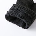 Miniatyrbild 4 av 5: 2 par nya rena svarta stickade ullhalvvantar varma handskar för höst och vinter herrars fingerlösa halvklippta arbetsskrivhandskar dam