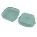 Miniatyrbilde 7 av 8: 2 stk gjenbrukbare silikon frityrkurv sammenleggbar firkantet silikon frityrkurv for baking kaker brød kjøtt grønn
