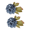 Miniatyrbillede 6 af 8: 2 stk. Emulational Servietring i Træ til Skrivebord Blå Enkel Blomst Servietring til Hjem Hotel Fest Lille Smuk Blomst