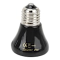 Miniatyrbillede 1 af 8: Keramisk krybdyr varmelampe pære mini infrarød varme keramisk amfibie varmelampe til firben krybdyr 220V‑240V 25W sort