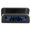 Miniatyrbild 2 av 8: Solcellsdriven Däcktrycksövervakningssystem LCD-display Bil TPMS med Extern Sensor Klocka Design