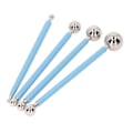 Miniatyrbilde 2 av 8: 4 stk. Fondant Ball Tool 2-veis Rustfritt Stål Ball Sklisikkert Håndtak Matvarekvalitet BPA-fri Metall Ball Fondant Verktøy