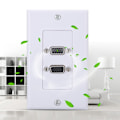 Miniatyrbilde 8 av 8: US 2-PORT VGA Socket Veggfeste Panel Adapter Veggkontakt