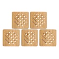 Miniatyrbillede 1 af 8: 5 stk Bambus Hot Pad Bordsmåtte Bambus Trivet Gryde Måtte Varmebestandig til Varme Retter Gryde Skål Tekande Kvadratisk 15CM