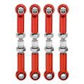 Miniatyrbilde 7 av 8: 4 stk Justerbare Servo-koblinger Styrestang for FMS 1/24 for FCX24 RC Bil Høy Nøyaktighet Aluminium Legering Jern RC Styring Trekkstang Rød