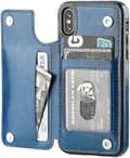 Iphone Xs Iphone X Wallet Case With Card Holder, Double Magnetic Closure - Blue