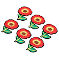Miniatyrbillede 4 af 8: 6 stk. strygemærker rødt blomsterdesign sikker vaskbar slidstærk bomuld bred anvendelse strygemærker til skjorte jeansjakke