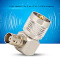 Miniatyrbilde 7 av 8: 2 stk. UHF Hann PL-259 til BNC Hunn Adapter 90 Graders Koblingskonverter for Koaksialkabel
