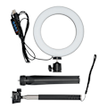 Miniatyrbilde 1 av 8: LED Selfie Fill Light Bærbar LED Ring Lampe 3 Modus Justerbar med Stativ for Sminke Video Live USB-drevet
