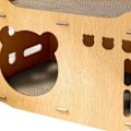 Miniatyrbilde 7 av 8: Kattenskrapehus med gjemmested, dobbelt lag, stabelbar, slitesterkt papphus for katter med 2 skrapeplater og åpning for kattehode