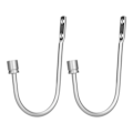 Miniatyrbillede 4 af 8: 2 stk. gardinkrog i aluminiumlegering U-formet cylinder fastgjort gardinholdback til hjemmekontor soveværelse sølv