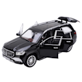 Miniatyrbillede 3 af 8: 1/24 Modelbiler Legering Diecast SUV-model Køretøjslegetøj med Lyd og Lys til Børns Legetøjsamling Sort