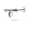 Miniatyrbillede 2 af 8: 5 stk 9,8 cm fiskeblink med roterende paljet, hårdmetal fiskegrej sæt til basørred laks gedde Ferskvands saltvand