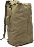 Large Capacity Travel Climbing Bag Tactical Military Duffle Bag Top-Loading Double Strap Canvas Backpack Khaki