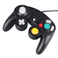 Miniatyrbilde 3 av 8: Kablet Spillkontroller Plug and Play Enkeltpunkts Vibrasjons Gamepad Joystick for GC for Wii Svart