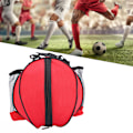Miniatyrbild 7 av 8: Bärbar Sport Basket Fotboll Förvaringsboll Enkel axelrem (röd)
