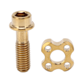 Miniatyrbild 1 av 8: RISK Cykel Framväxel Skruv Packning Kit Ihålig Titanium Legering Vikbar Cykel Växlare Skruv Tillbehör Guld
