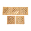 Miniatyrbillede 7 af 8: 5 stk Bambus Hot Pad Bordsmåtte Bambus Trivet Gryde Måtte Varmebestandig til Varme Retter Gryde Skål Tekande Kvadratisk 15CM