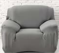 Strækbar Polyester Sofa Lænestol Betræk Indretning Stue Støvtæt Sofabetræk og Beskyttelse (Grå)