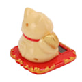 Miniatyrbillede 7 af 8: Lykkelig Kat Solcelledrevet Mini Størrelse Bringer Rigdom og Skatte Sød Smil Holdbar Maneki Neko til Bil Soveværelse Kontor Gul