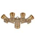 Miniatyrbillede 2 af 8: G3/4 Messing 4-vejs haveslange splitter kugleventil slange adapter vandhane ventil konnektor