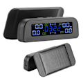 Miniatyrbild 7 av 8: Solcellsdriven Däcktrycksövervakningssystem LCD-display Bil TPMS med Extern Sensor Klocka Design