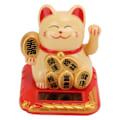 Miniatyrbillede 6 af 8: Lykkelig Kat Solcelledrevet Mini Størrelse Bringer Rigdom og Skatte Sød Smil Holdbar Maneki Neko til Bil Soveværelse Kontor Gul