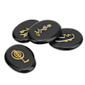 Miniatyrbillede 8 af 8: 4 stk. Reiki Symbol Sten Glattere Overflader Graverede Reiki Sten til Boligdekoration Meditation Ornament Gave Obsidian