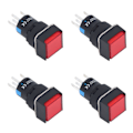 Miniatyrbillede 8 af 8: 25 stk. trykknapskontakt Momentary Self Locking 16mm firkantet med lyssæt kit 12V rød