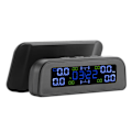 Miniatyrbild 3 av 8: Solcellsdriven Däcktrycksövervakningssystem LCD-display Bil TPMS med Extern Sensor Klocka Design
