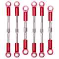Pikkukuva 6 / 8: RC-metalliohjausvarsi Ohjausservolinkit Parallellitangot WLtoys 144001 124018 124019 1/14 RC-autolle Punainen
