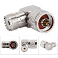 Miniatyrbillede 3 af 8: N Han til M Hun Højre Vinkel Koaksial Adapter Antenne Adapter til UHF Konnektor
