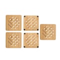 Miniatyrbillede 8 af 8: 5 stk Bambus Hot Pad Bordsmåtte Bambus Trivet Gryde Måtte Varmebestandig til Varme Retter Gryde Skål Tekande Kvadratisk 15CM