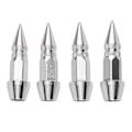 Miniatyrbillede 1 af 8: 4 stk. Aluminium Legering Spids Hjul Dæk Ventil Stængel Bil Lastbil Luft Støv Dæksler Sølv