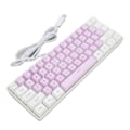 Miniatyrbild 6 av 8: Speltangentbord USB 61 Tangenter Ergonomisk Kontrastfärg 6 RGB Bakgrundsbelysningslägen Trådbundet Tangentbord för Dator Bärbar Dator Vit Lila