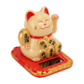 Miniatyrbillede 4 af 8: Lykkelig Kat Solcelledrevet Mini Størrelse Bringer Rigdom og Skatte Sød Smil Holdbar Maneki Neko til Bil Soveværelse Kontor Gul