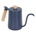 Miniatyrbilde 8 av 8: Kaffe Hell Over Kettle 600ml 304 Rustfritt Stål Svanehals Tute Trehåndtak Svanehals Kettle for Kaffe Vann Drikke Blå