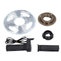 Miniatyrbillede 1 af 8: 80T 25H 54mm Cykelkrans Svinghjul Adapter Stik Twist Throttle Greb til Landevejscykel