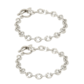 Miniatyrbillede 1 af 8: 2 stk. Simple Armbånd Titanium Stål Unikt OT Spænde Design Klassiske Udsøgte Smykkearmbånd til Kvinder