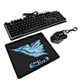 Miniatyrbilde 1 av 8: Tre-farget bakgrunnsbelyst gamingtastatur og mussett Multimedia kablet tastatur (VIP-versjon)