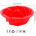 Miniatyrbillede 1 af 7: Silikonespiraldesignforme 9 tommer non-stick kageform 3D brød kageform DIY stor bageform bageværktøjer