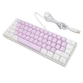 Miniatyrbild 7 av 8: Speltangentbord USB 61 Tangenter Ergonomisk Kontrastfärg 6 RGB Bakgrundsbelysningslägen Trådbundet Tangentbord för Dator Bärbar Dator Vit Lila
