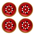 Miniatyrbilde 2 av 8: 4 stk RC Beadlock Hjul Profesjonelt Aluminium Legering Messing RC Hjul Vektblokk for Watchman FMS FCX24 1/18 1/24 RC Bil Rød