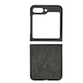 Miniatyrbillede 1 af 8: Foldbar Skærm Telefon Beskyttende Læder Etui Anti Rids Stødsikker Mobiltelefon Etui til Galaxy Z Flip 5 Sort Læderstruktur