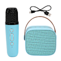 Pikkukuva 1 / 8: Mini Karaoke -laitepaketti, tukee Bluetooth AUX USB -muistikorttia, kannettava Bluetooth-kaiutin langattomalla mikrofonilla, sininen
